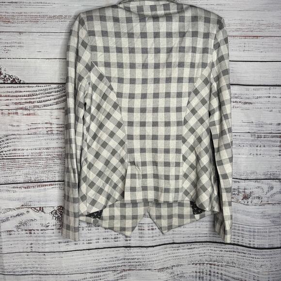Cabi Blazer Jacket Womens 10 Plaid Valentina Button Pointe Knit Career Gray Knit - Picture 3 of 3